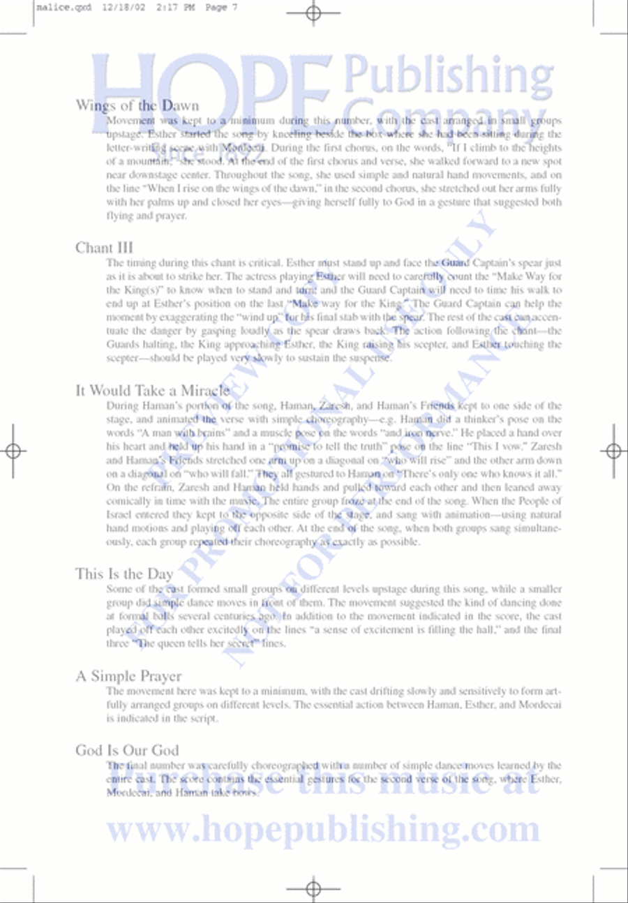 Malice in the Palace Unison Choir scores gallery preview page 7