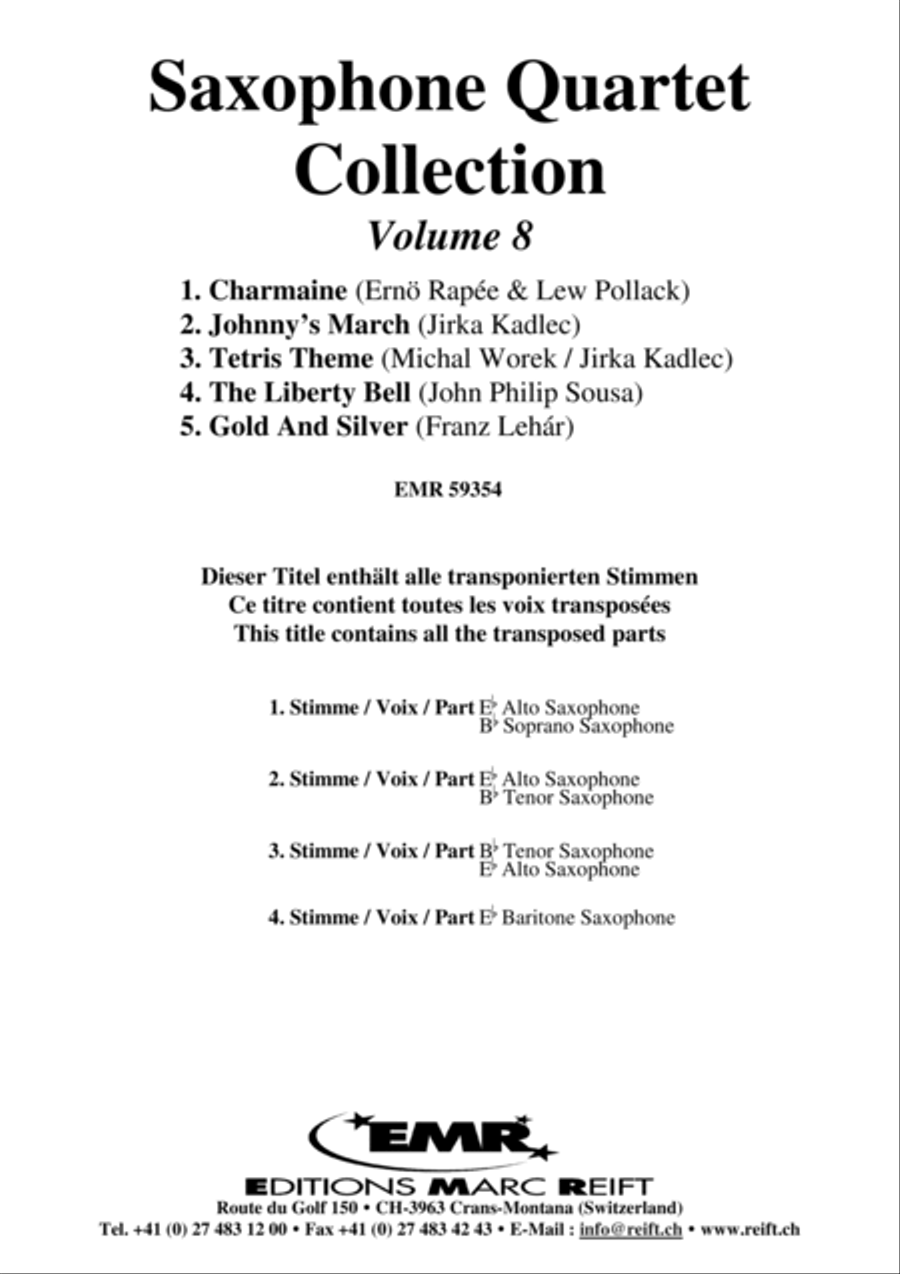 Saxophone Quartet Collection Volume 8 Saxophone Quartet scores gallery preview page 2