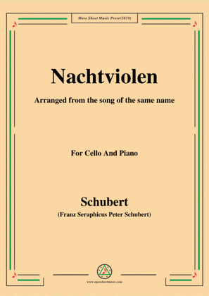 Book cover for Schubert-Nachtviolen,for Cello and Piano