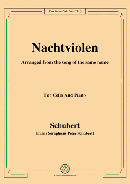 Schubert-Nachtviolen,for Cello and Piano image number null