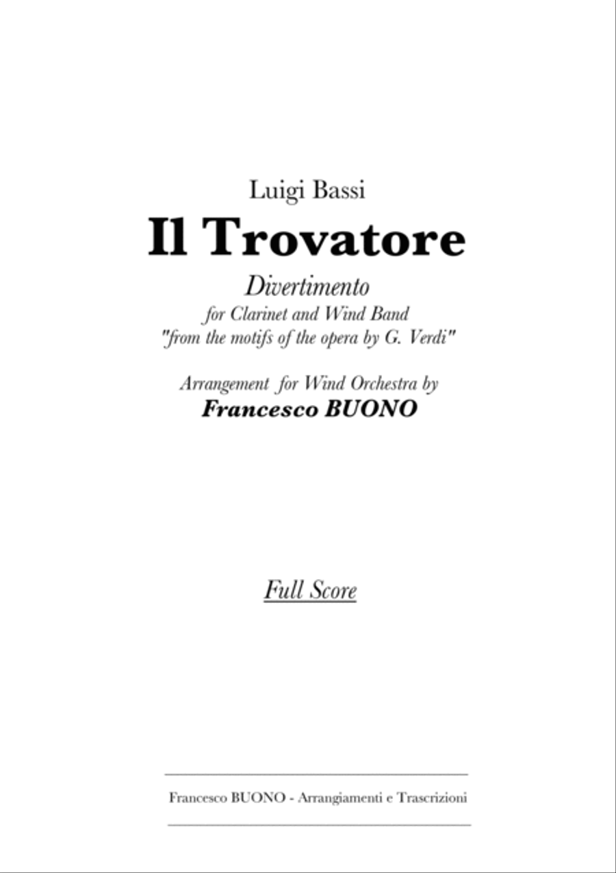 Il Trovatore - Divertimento for Clarinet 