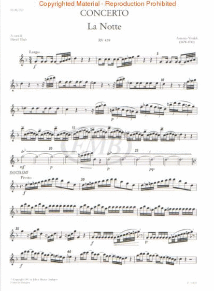 Concerto in G Minor "La notte" for Flute, Strings,and Continuo, RV 439