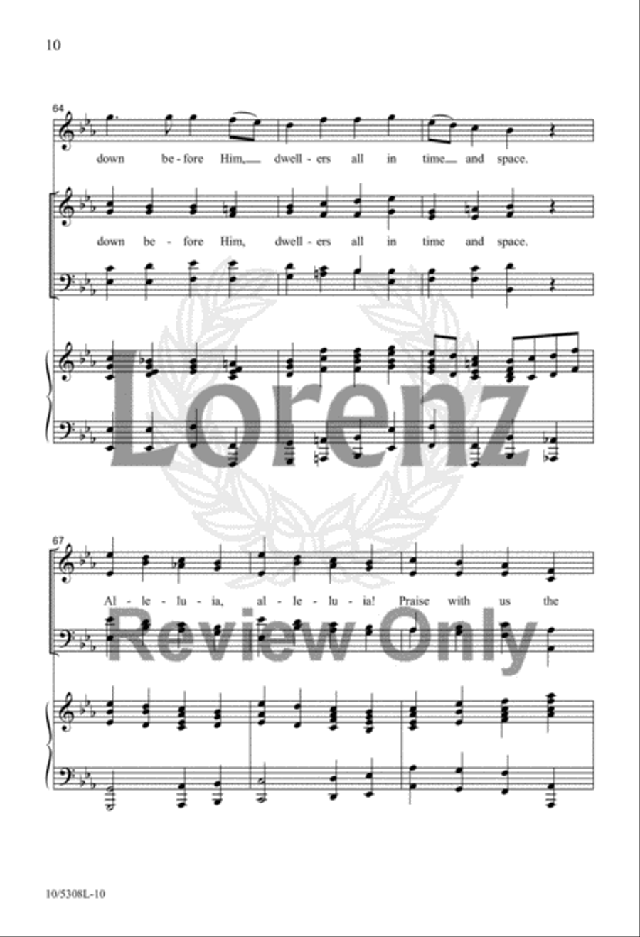 Praise, My Soul, the King of Heaven 4-Part scores gallery preview page 8