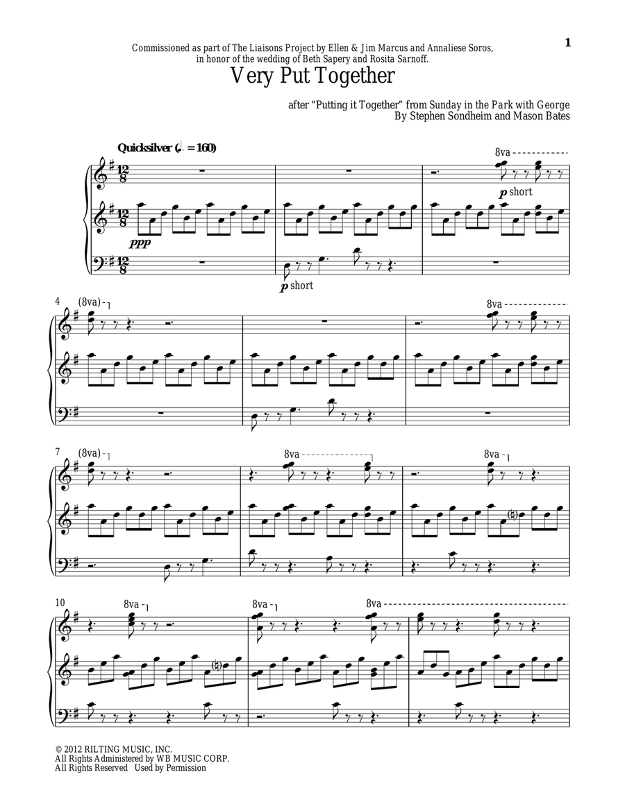 Very Put Together Piano Solo scores gallery preview page 1