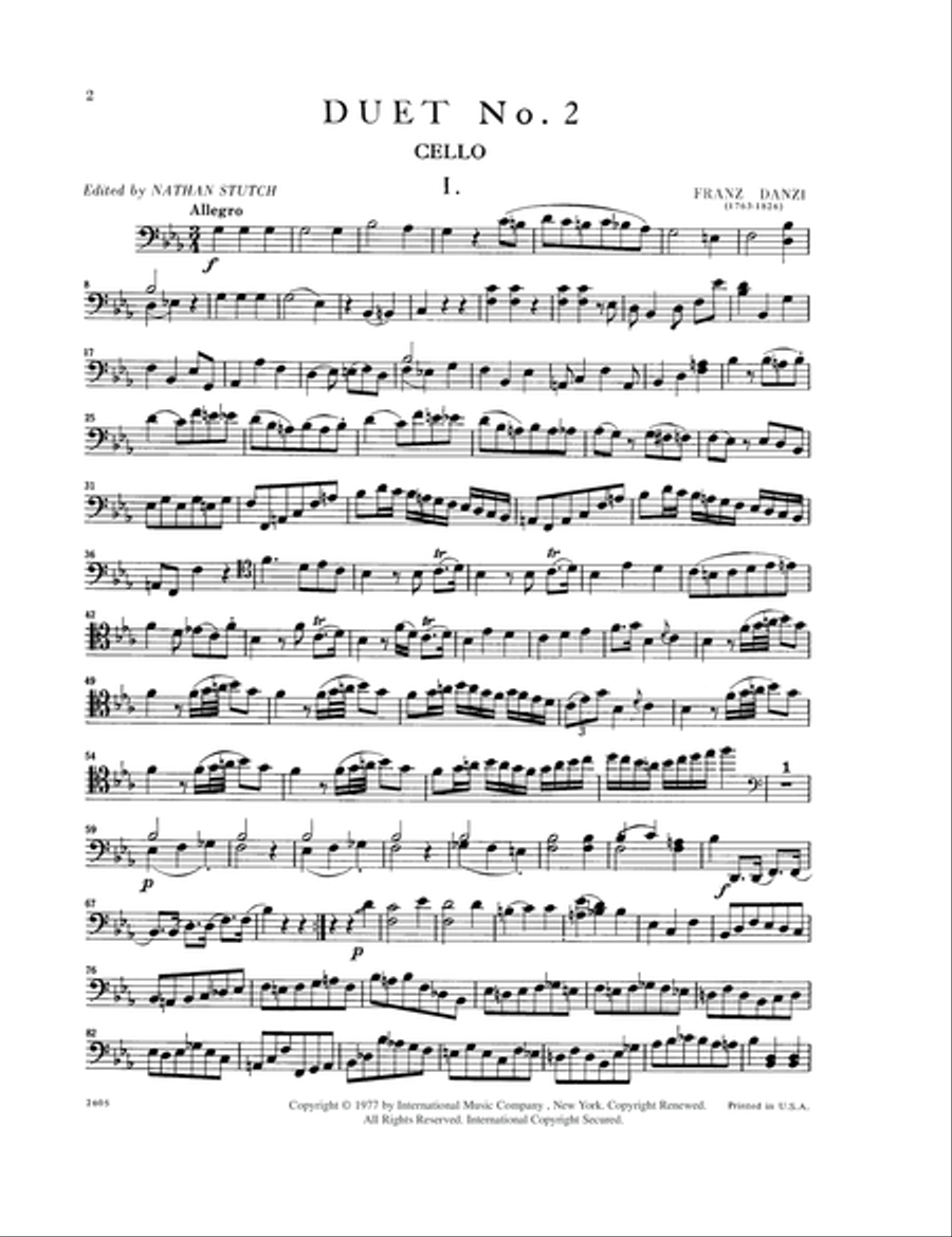 Duet No. 2 In E Flat Major Cello scores gallery preview page 2