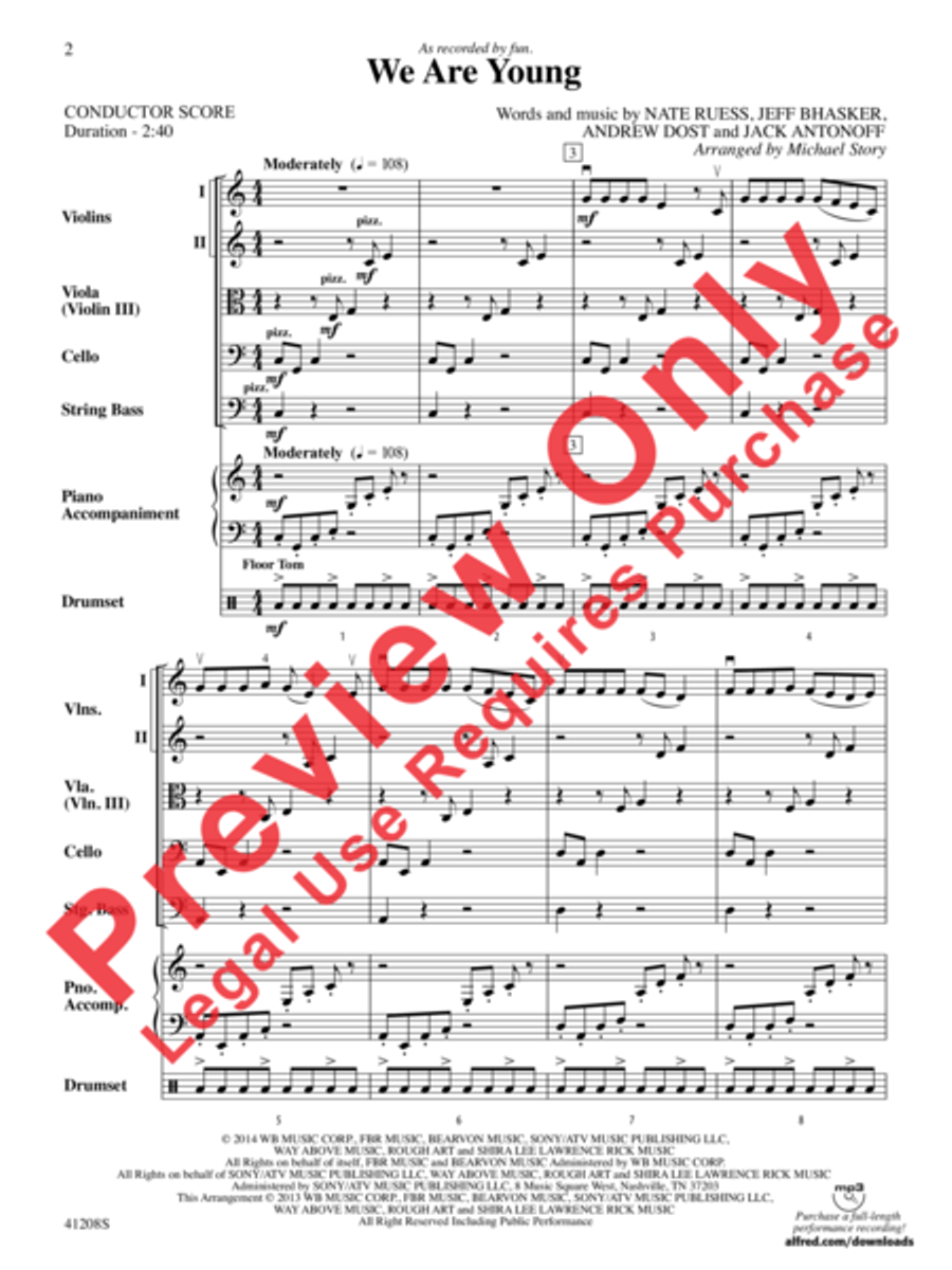 We Are Young We Are Young String Orchestra scores gallery preview page 3