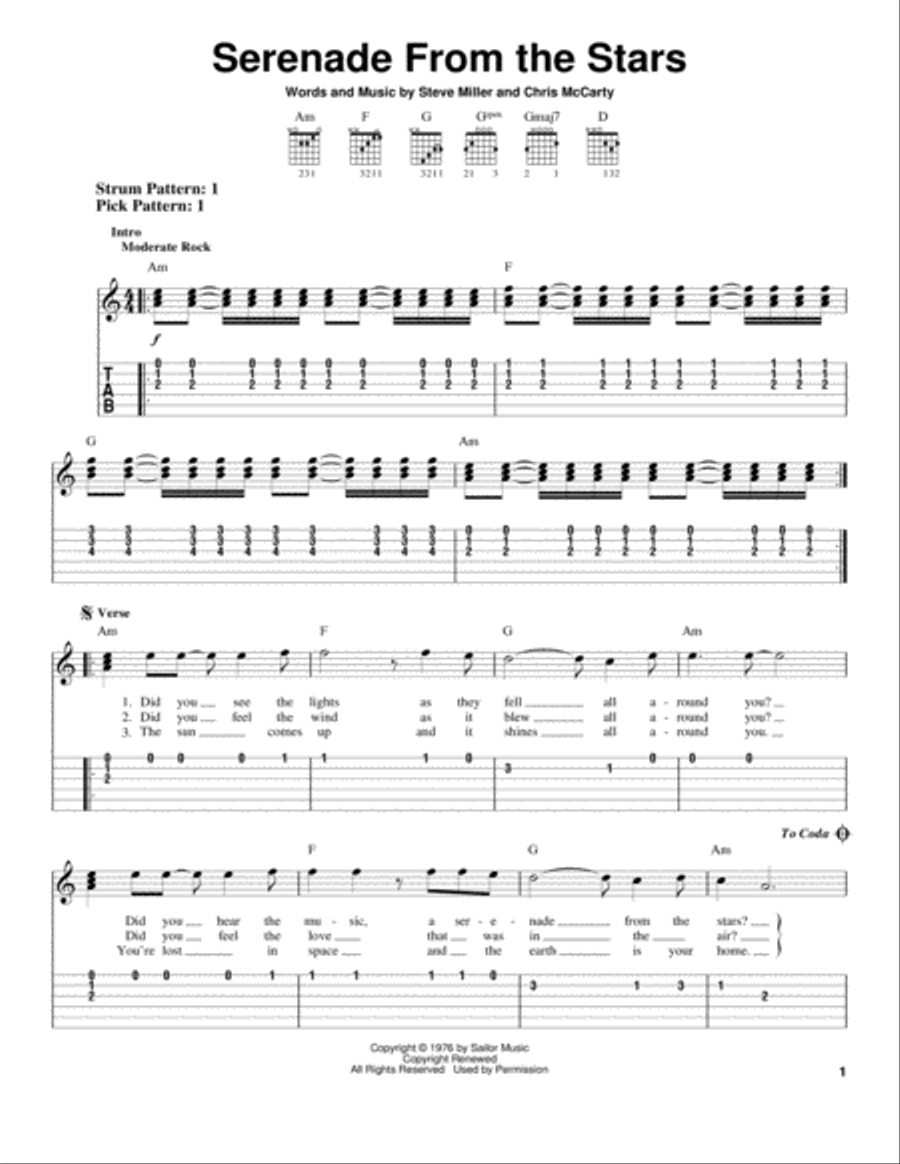 Serenade From The Stars Acoustic Guitar scores gallery preview page 1