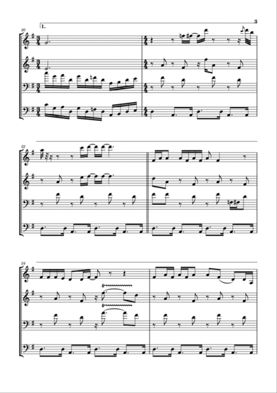Long Haired Country Boy Brass Ensemble scores gallery preview page 4