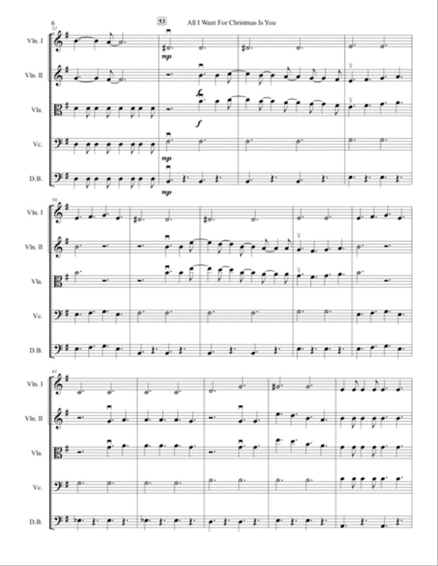 All I Want For Christmas Is You String Orchestra scores gallery preview page 6