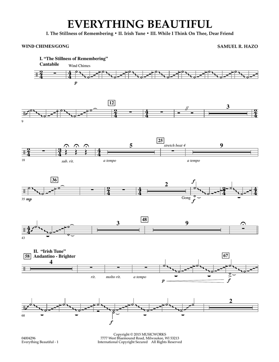 Everything Beautiful - Wind Chimes/Gong Concert Band scores gallery preview page 1