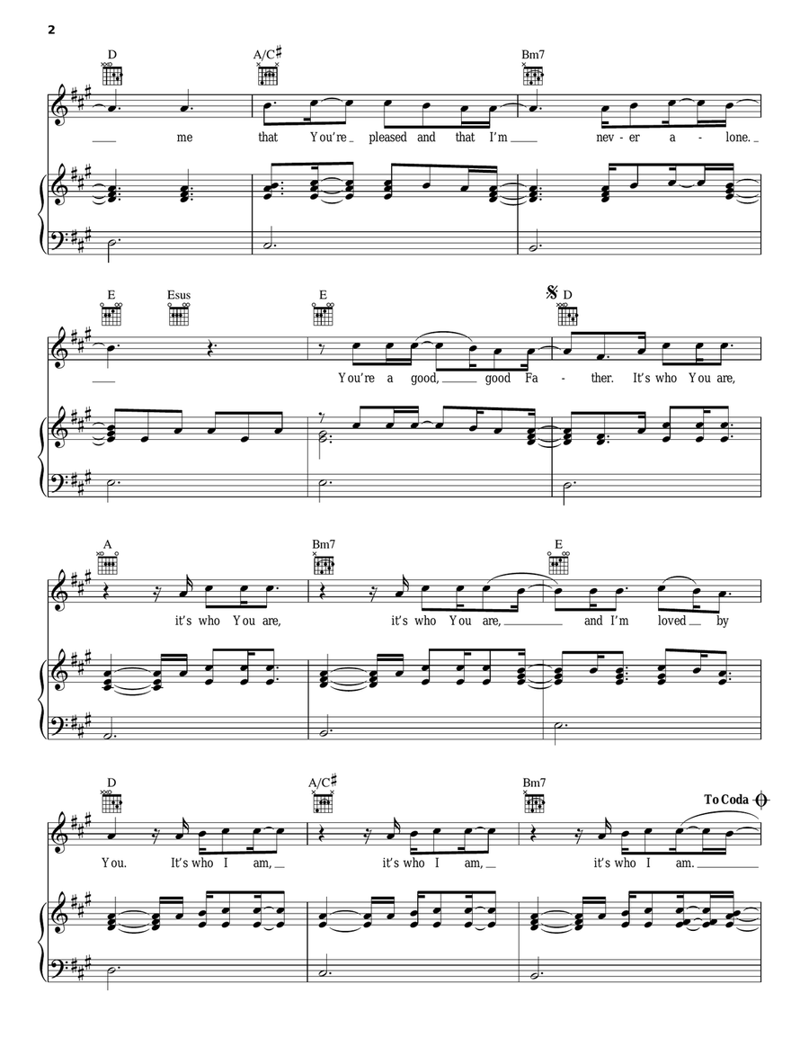 Good Good Father Piano, Vocal, Guitar scores gallery preview page 2