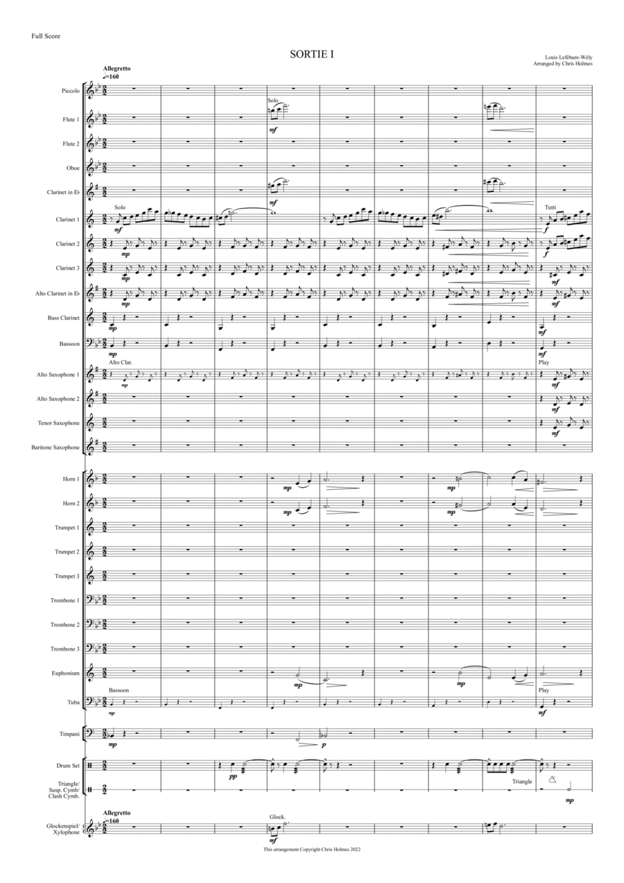 Sortie 1 (Organ solo transcribed for Symphonic Concert Band) Concert Band scores gallery preview page 1