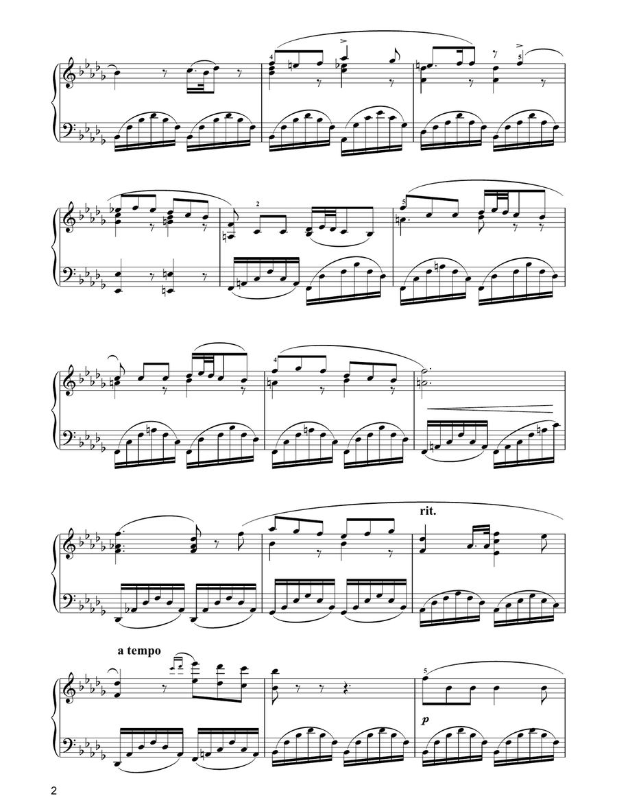 Una Furtiva Lagrima (A Furtive Tear) Piano Solo scores gallery preview page 2