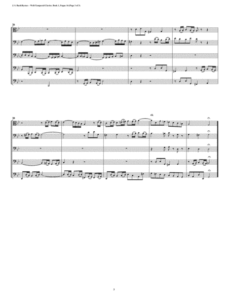 Fugue 16 from Well-Tempered Clavier, Book 1 (Trombone Quintet) image number null