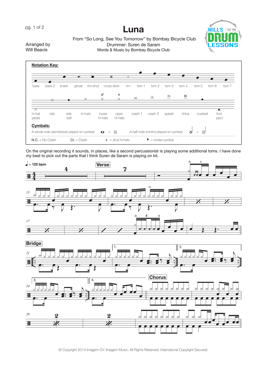Luna Drum Set scores gallery preview page 1