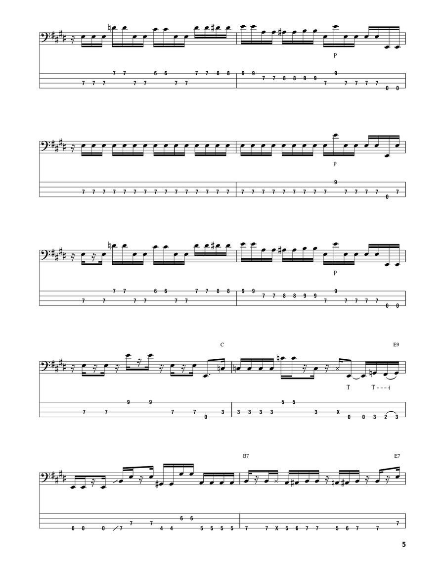 What Is Hip Bass Guitar Tablature scores gallery preview page 5