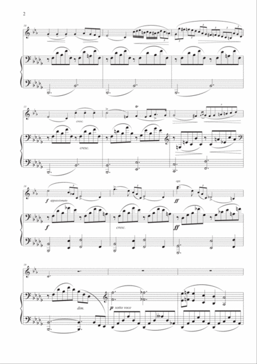 Nocturne Op. 9, No. 1 for Trumpet and Piano B-Flat Trumpet scores gallery preview page 2
