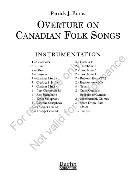 Overture on Canadian Folk Songs image number null