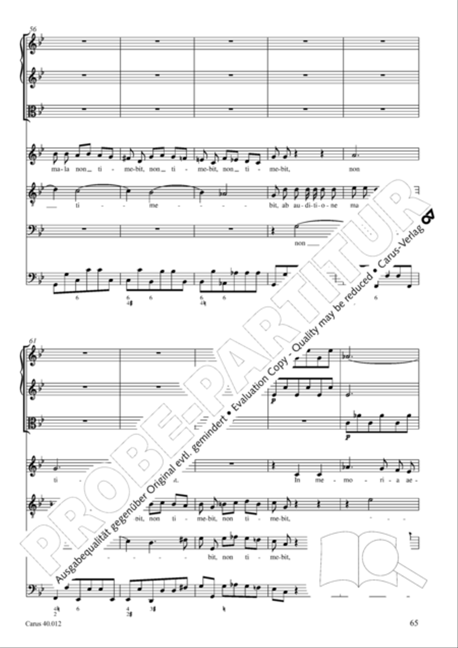 Beatus vir (How blest is he) Psalm 111 4-Part scores gallery preview page 66