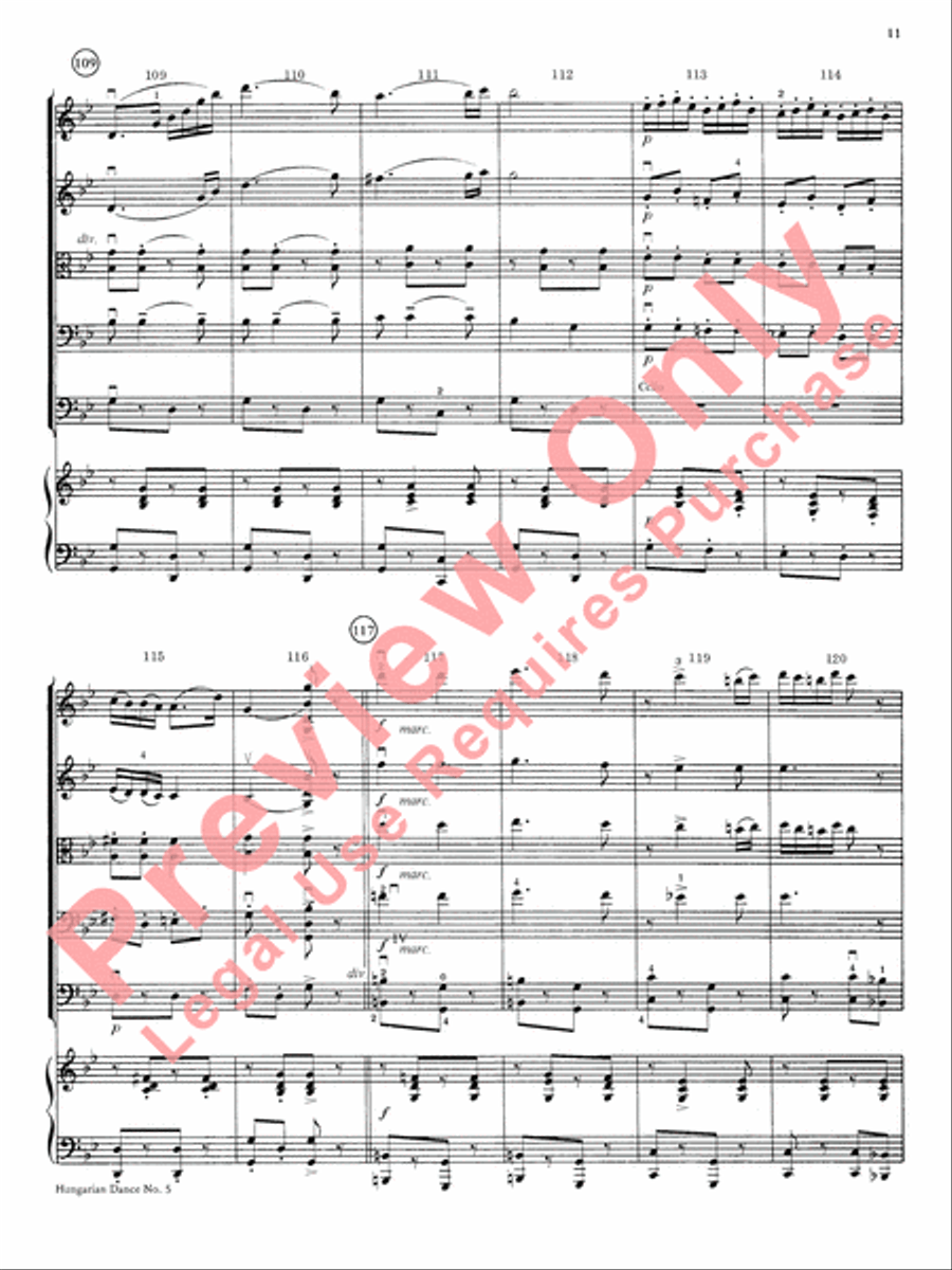 Hungarian Dance No. 5 String Orchestra scores gallery preview page 12