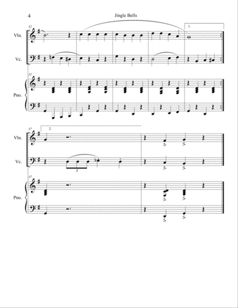 10 Christmas Duets for Violin and Cello with piano accompaniment vol. 1 Piano Trio scores gallery preview page 6