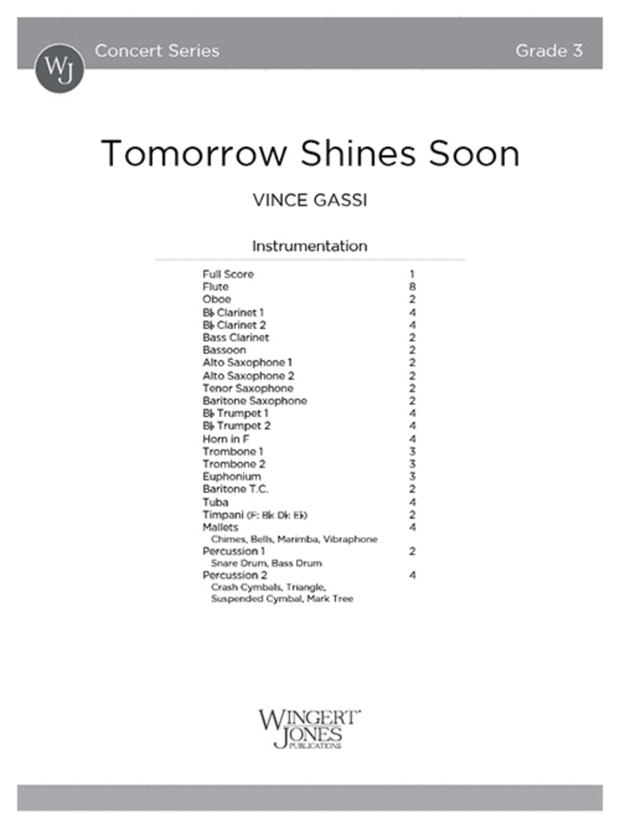 Tomorrow Shines Soon (Score) Concert Band scores gallery preview page 1