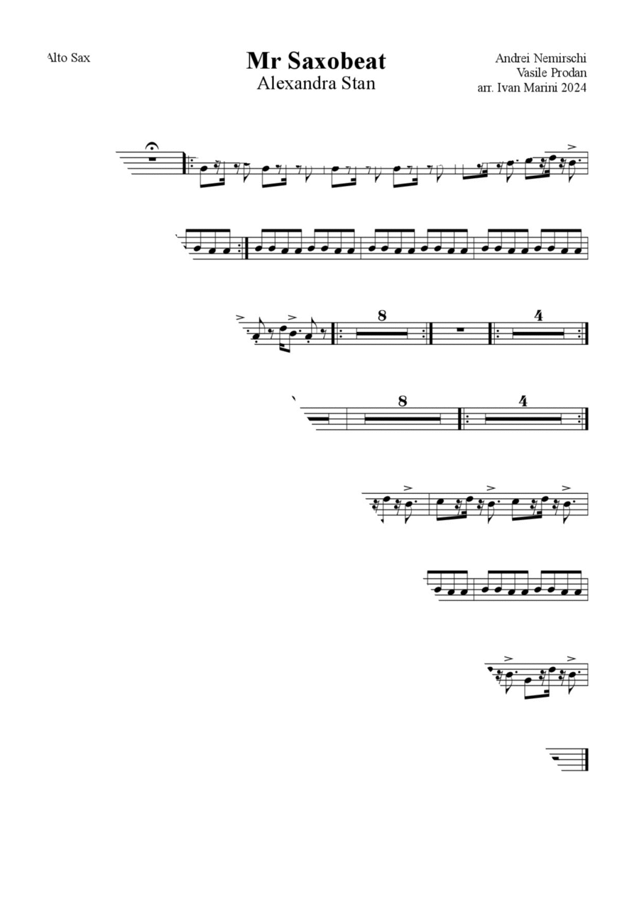 Mr Saxobeat Alto Saxophone scores gallery preview page 1