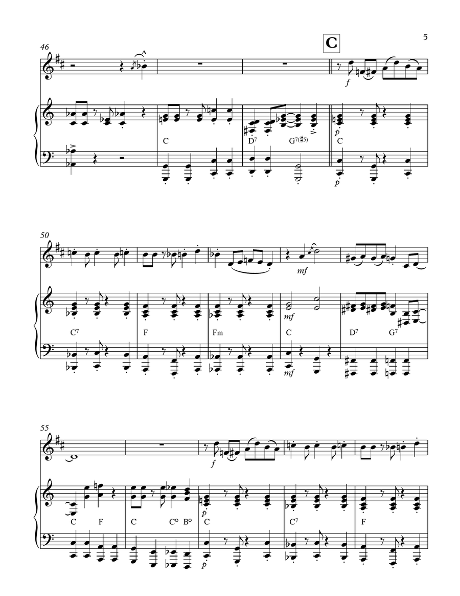 The Flapper's Ball (1920's-style): Bass Clarinet & Piano Small Ensemble scores gallery preview page 5