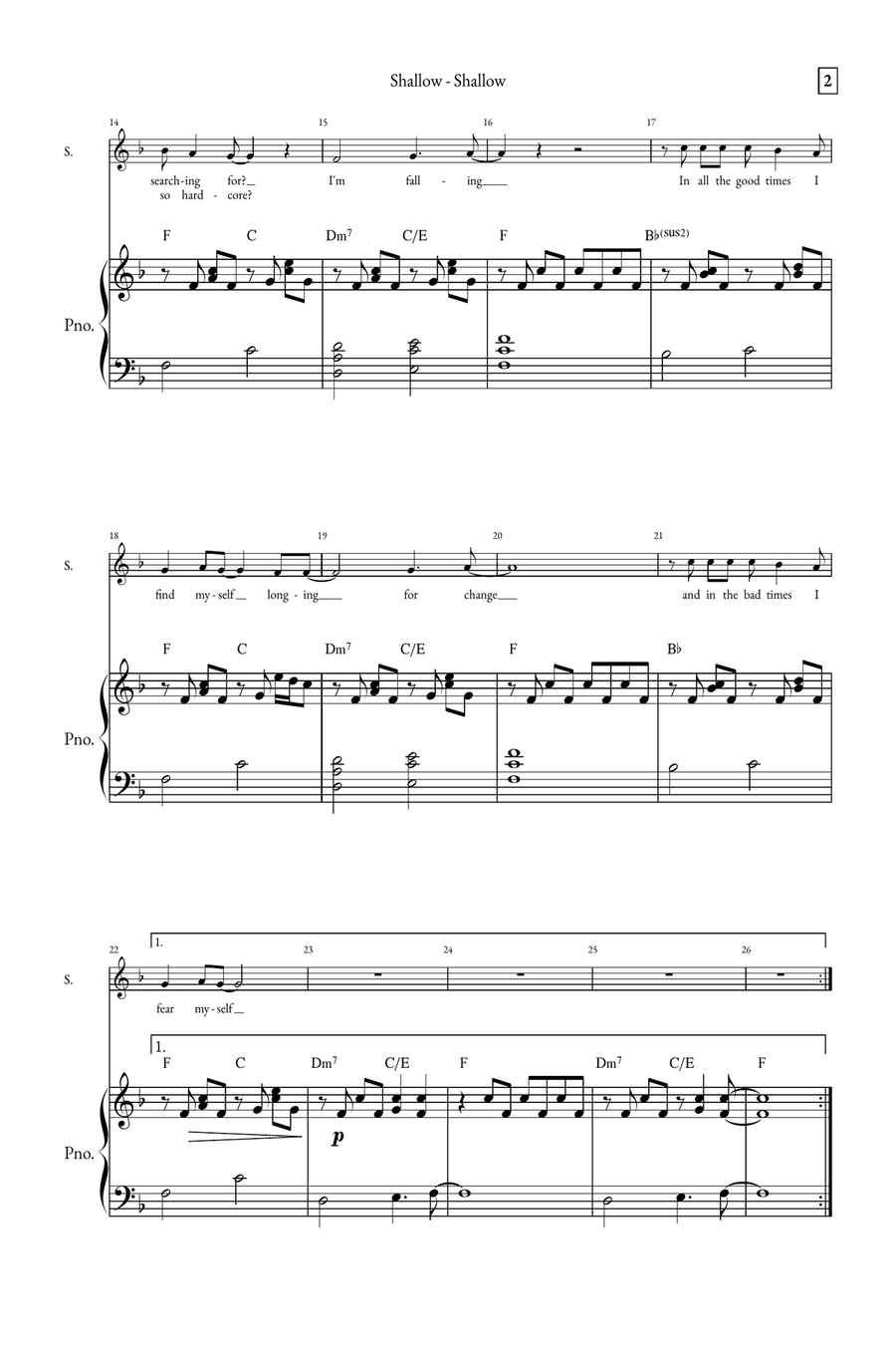 Shallow A Cappella scores gallery preview page 2