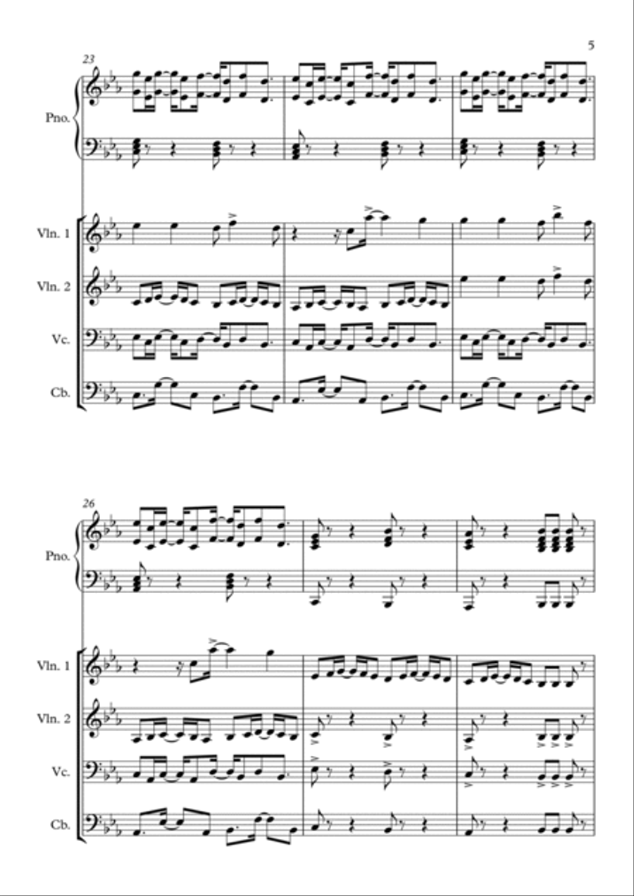 Don't Go Yet Piano Quintet scores gallery preview page 5
