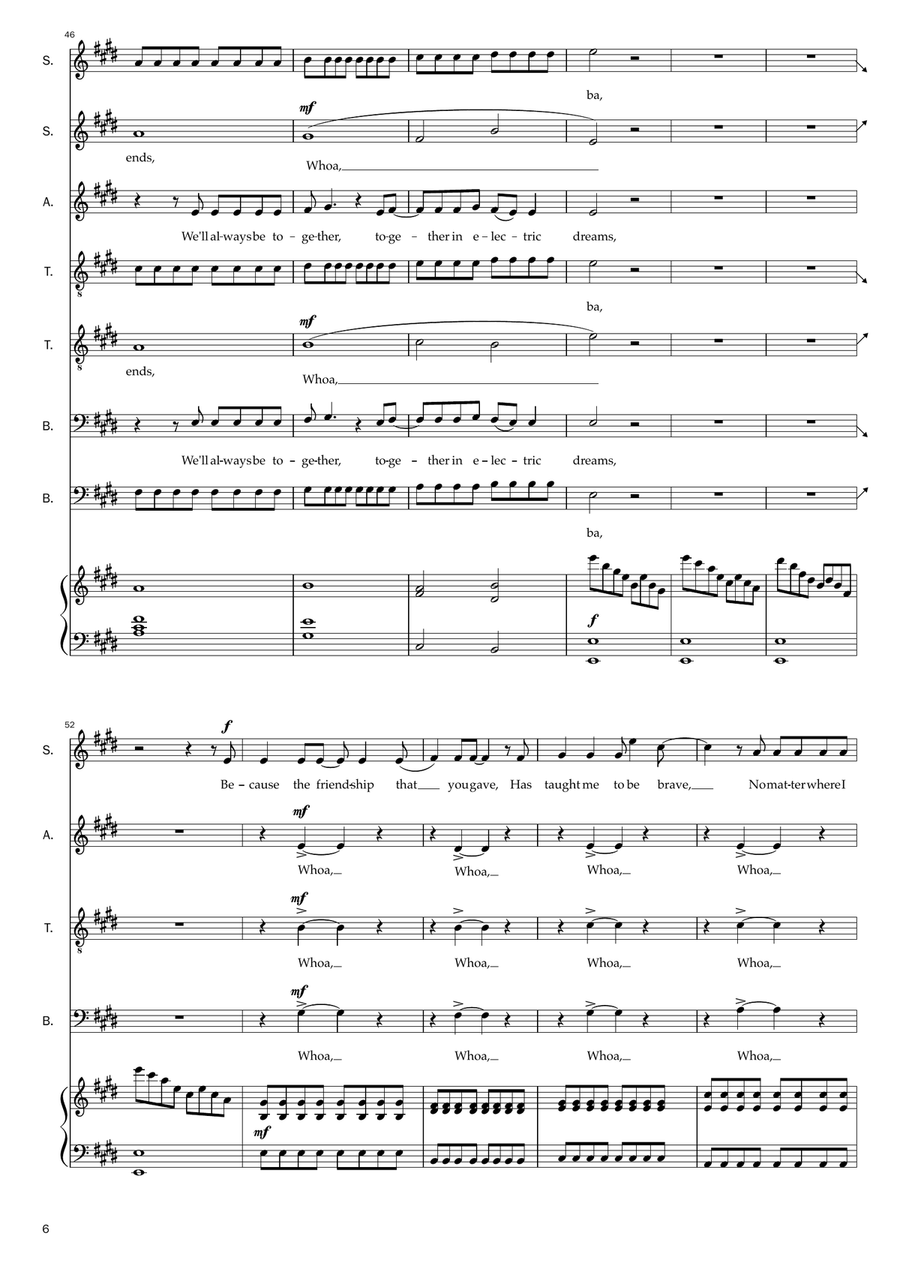 Together In Electric Dreams 4-Part scores gallery preview page 6