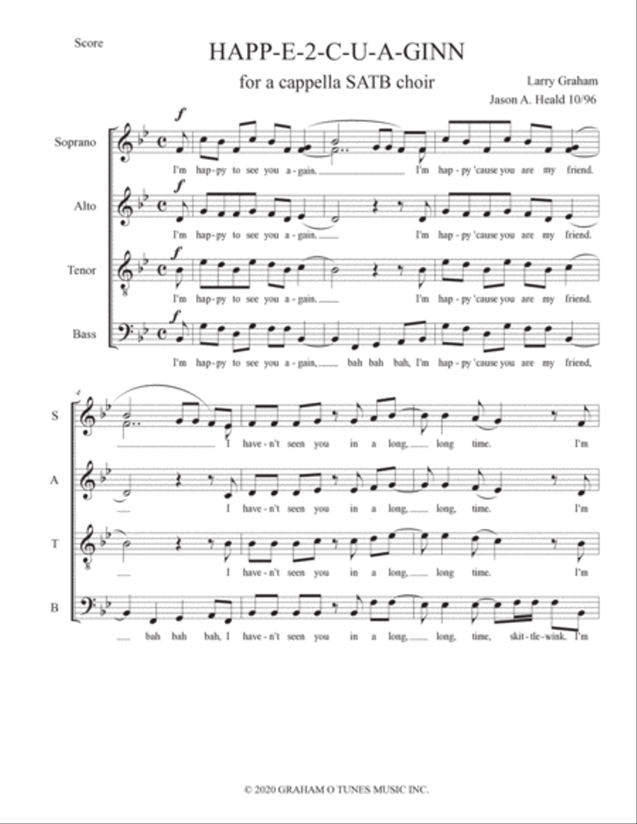 Happ E 2 C U A Gin 4-Part scores gallery preview page 3