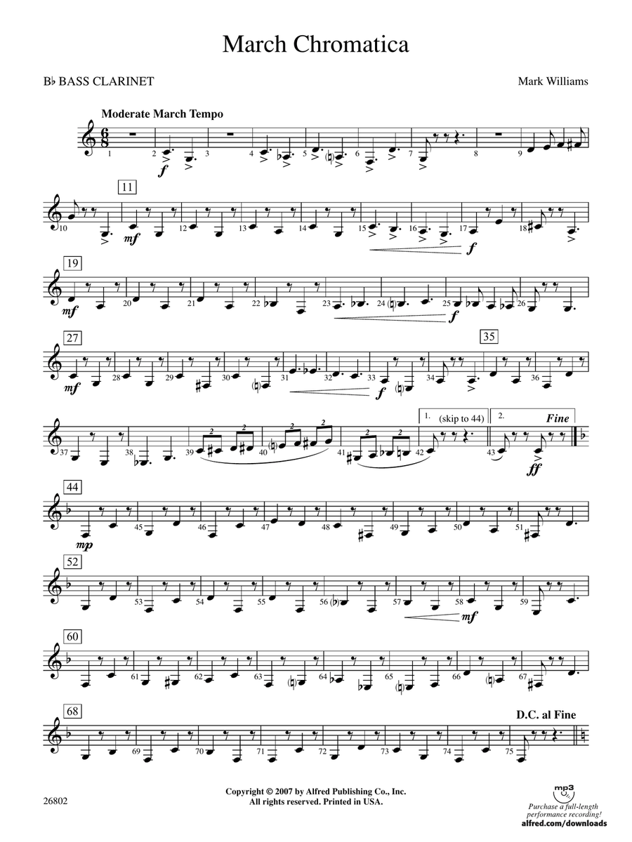 March Chromatica: B-flat Bass Clarinet