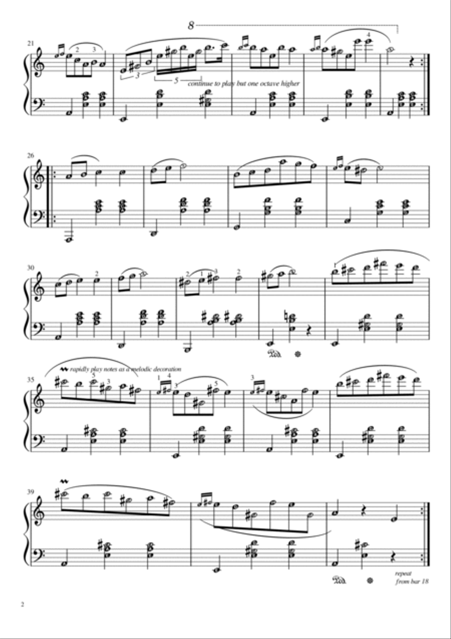 Waltz in A minor (Chopin) | Piano Solo Grade 4 or 5 Intermediate with note names and performance dir Piano Solo scores gallery preview page 2