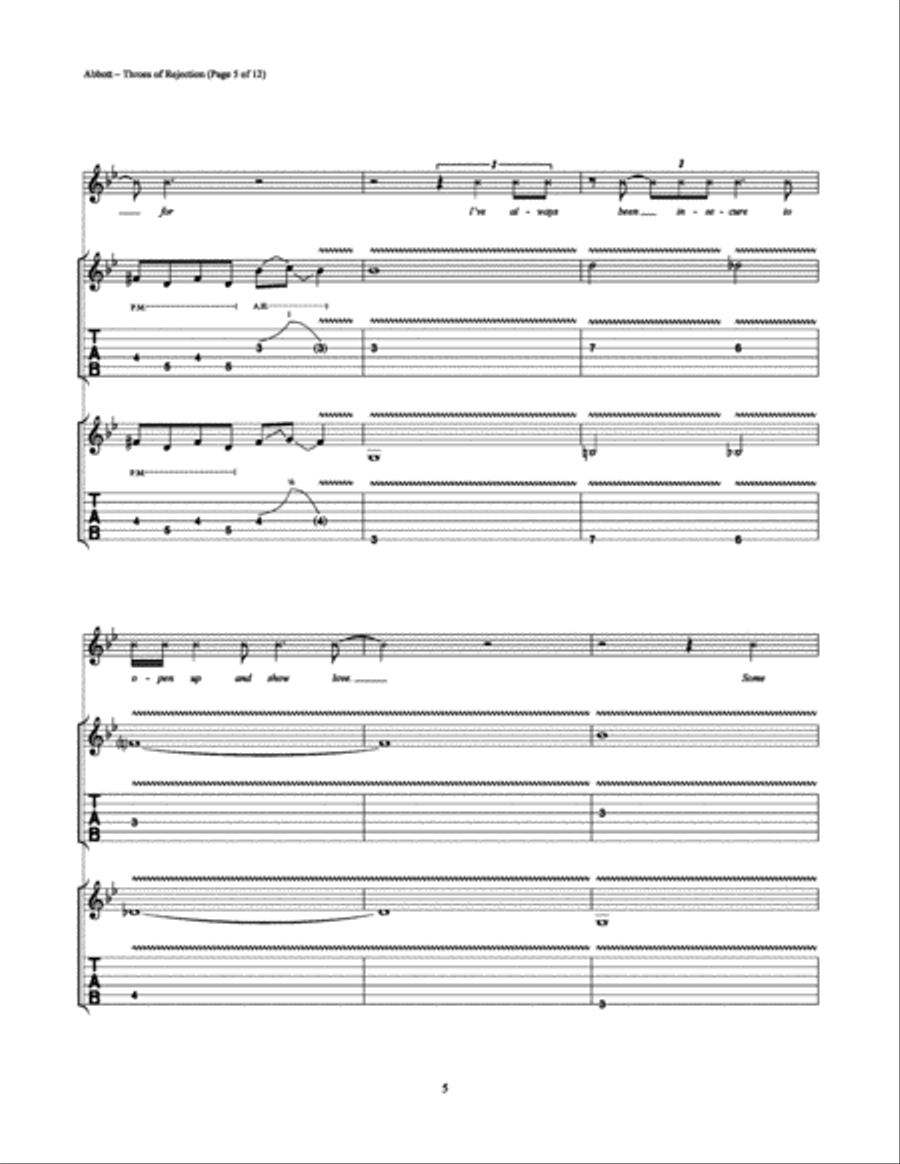 Throes of Rejection Electric Guitar scores gallery preview page 5