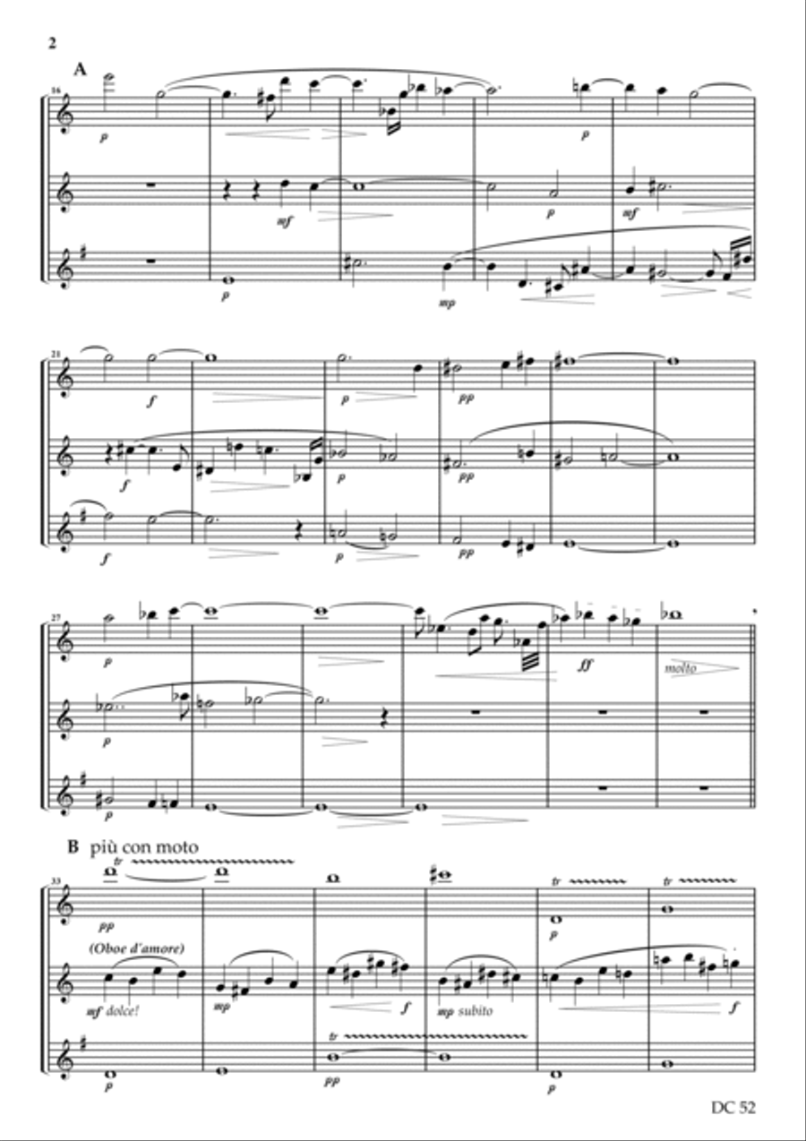 Threnody in Memoriam Katherine Chedburn 1948-1988 - for oboe trio Woodwind Trio scores gallery preview page 2
