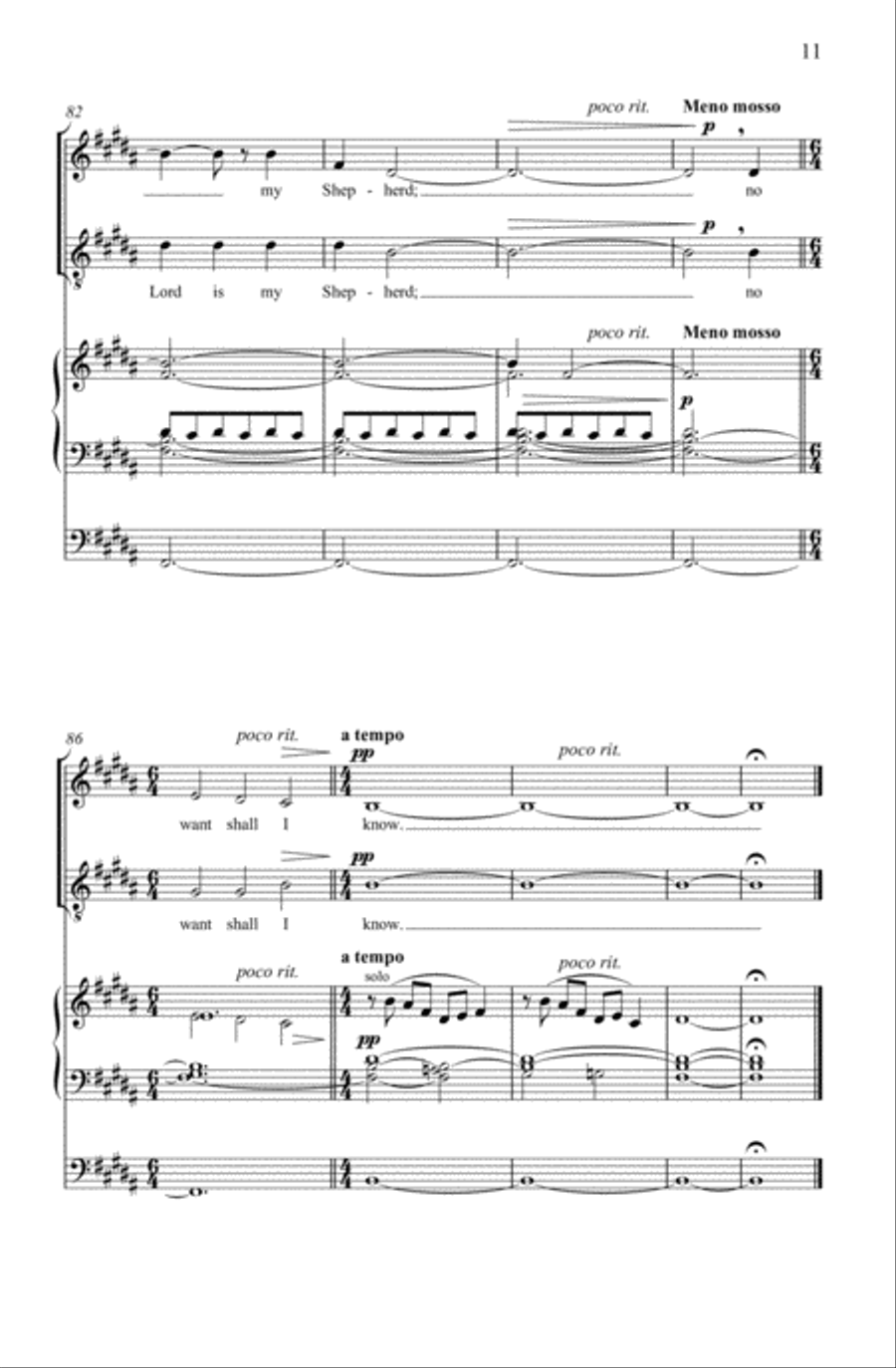 The Lord is my shepherd 4-Part scores gallery preview page 9
