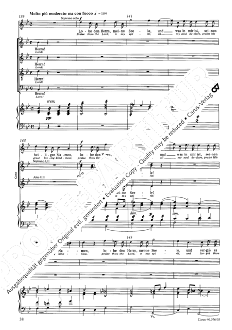 Hymn of Praise, MWV A 18 SSAATB scores gallery preview page 39
