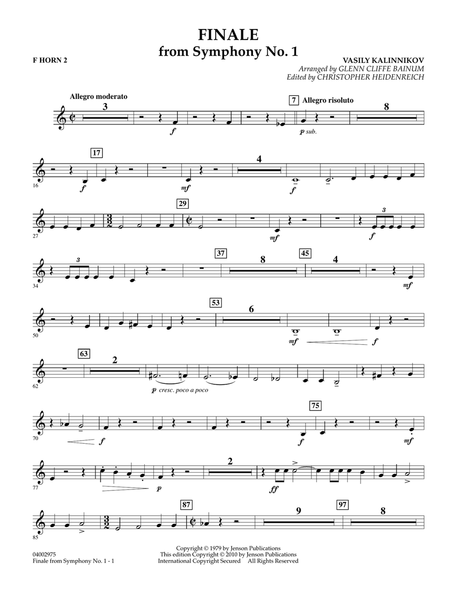 Finale from Symphony No. 1 - F Horn 2