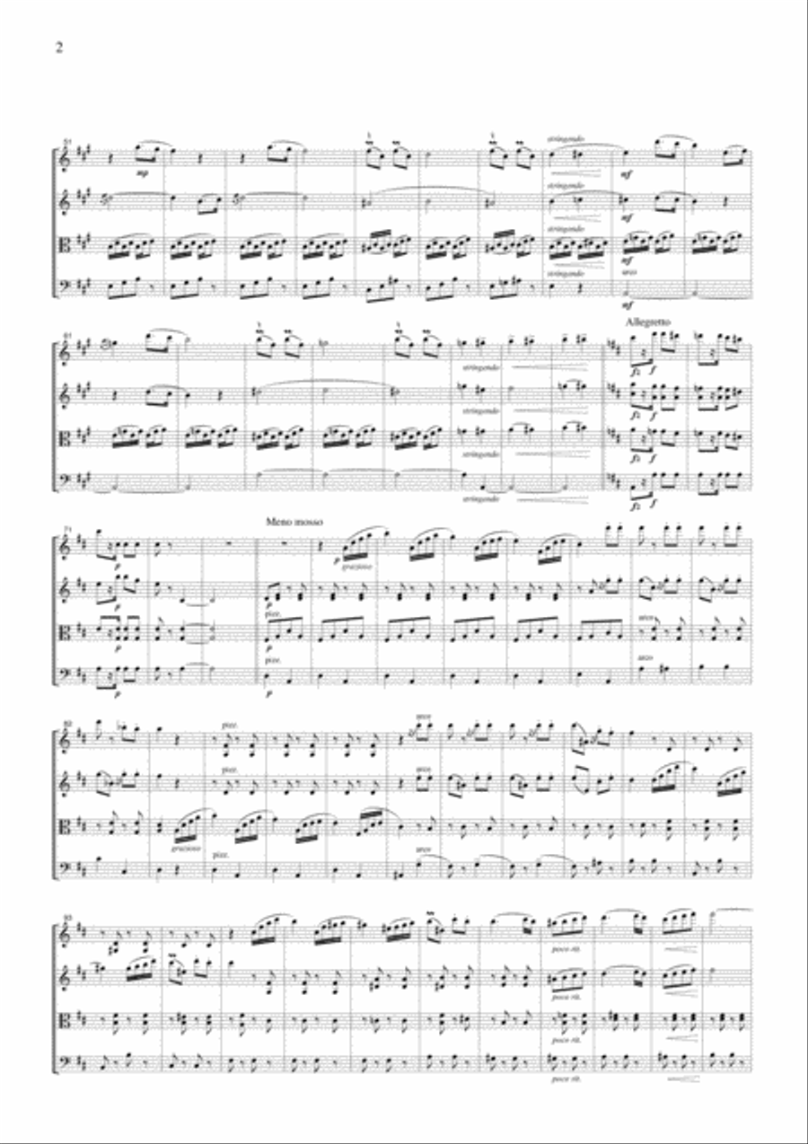 J.Strauss Die Fledermaus (The Bat) Overture, for string quartet, CS107 String Quartet scores gallery preview page 2