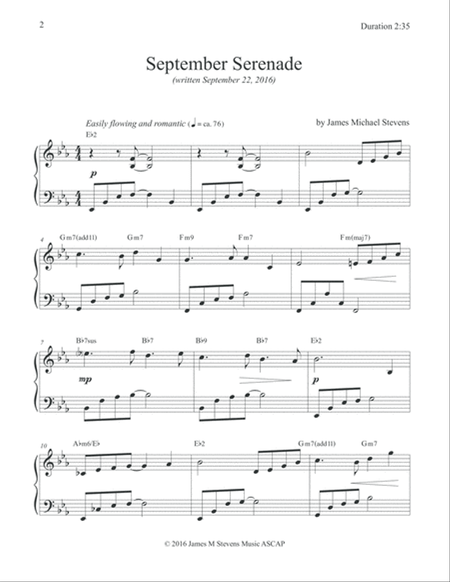 September Serenade (Romantic Piano) Piano Solo scores gallery preview page 2