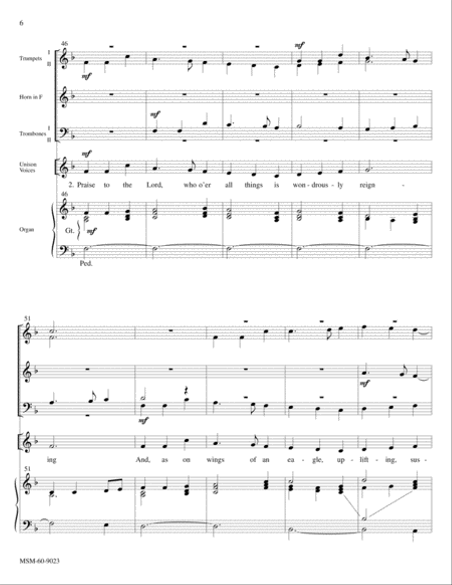 Praise to the Lord, the Almighty Choir scores gallery preview page 5