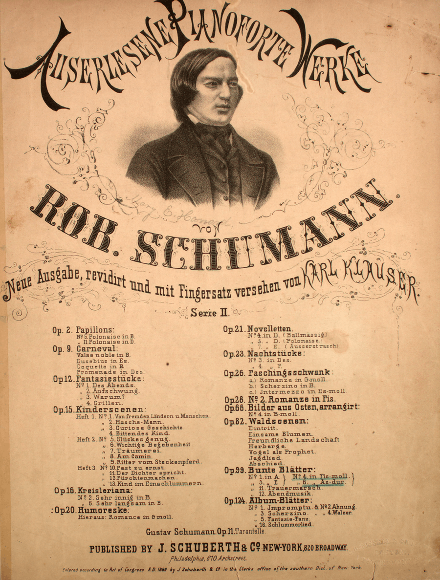 Auserlesene Pianoforte Werke. Op. 99. Bunte Blatter. No. 4 in Fis moll. No. 6 in As dur. Serie II
