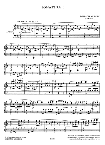 Six sonatines pour la harpe