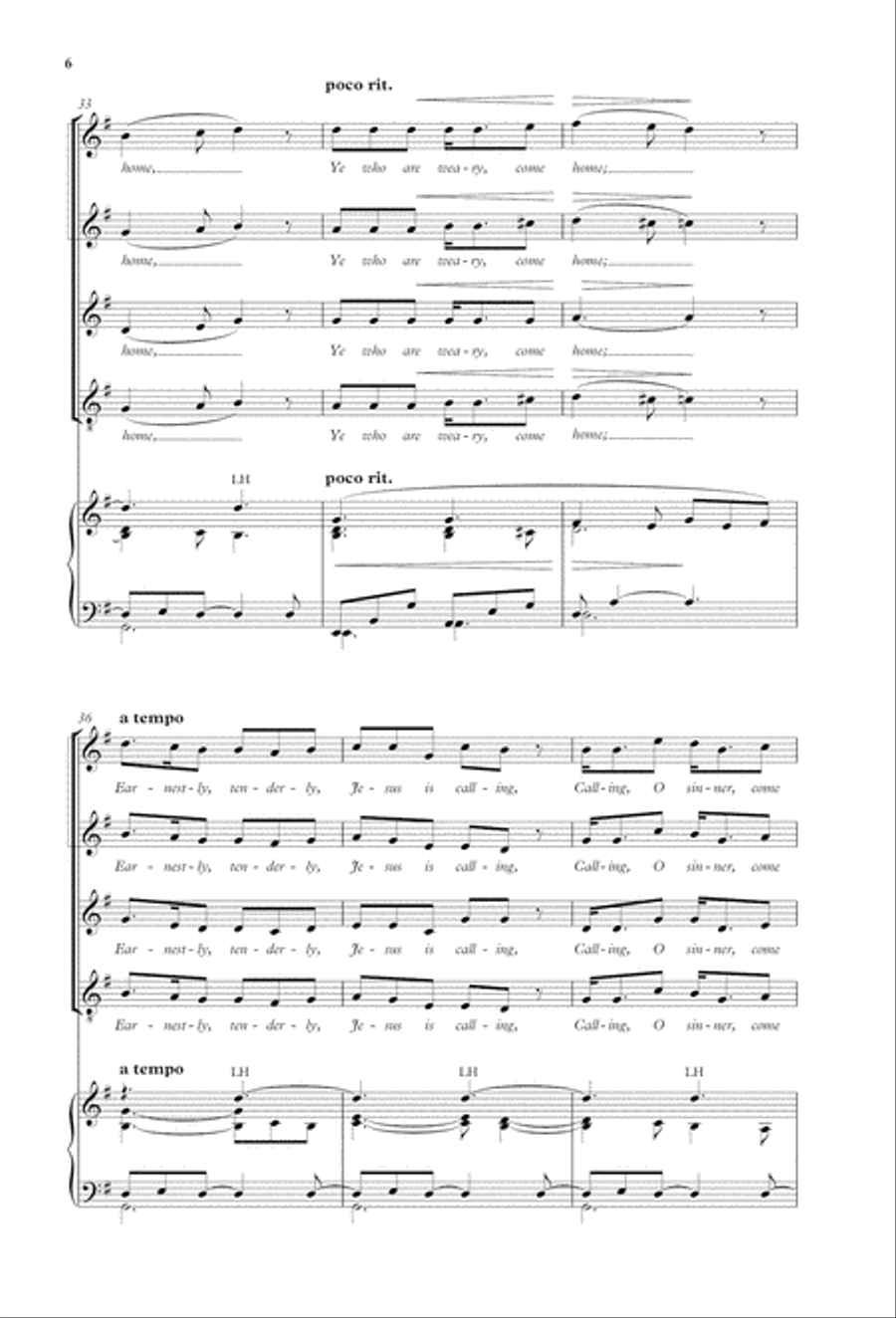 Softly and tenderly SSATB scores gallery preview page 6