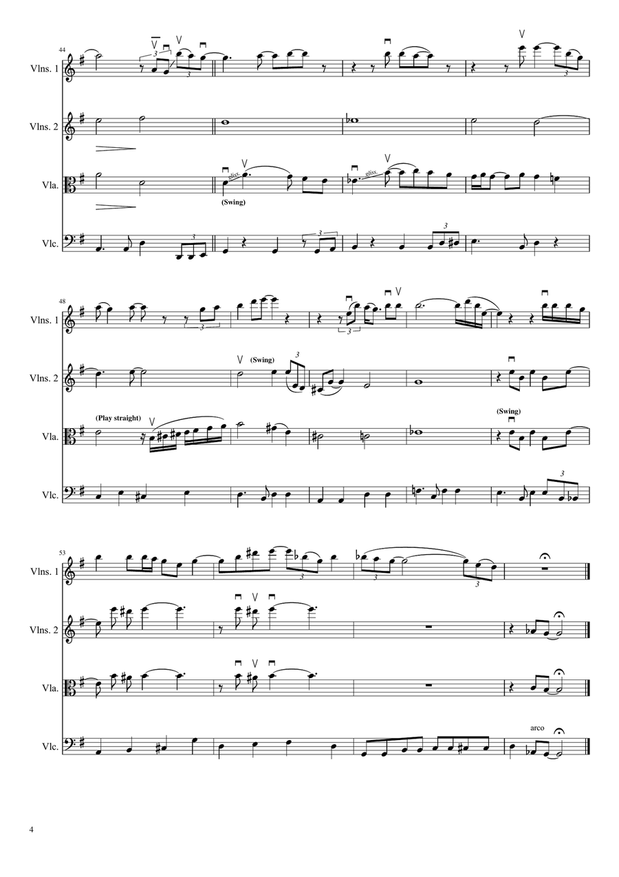 Georgia On My Mind String Quartet scores gallery preview page 4
