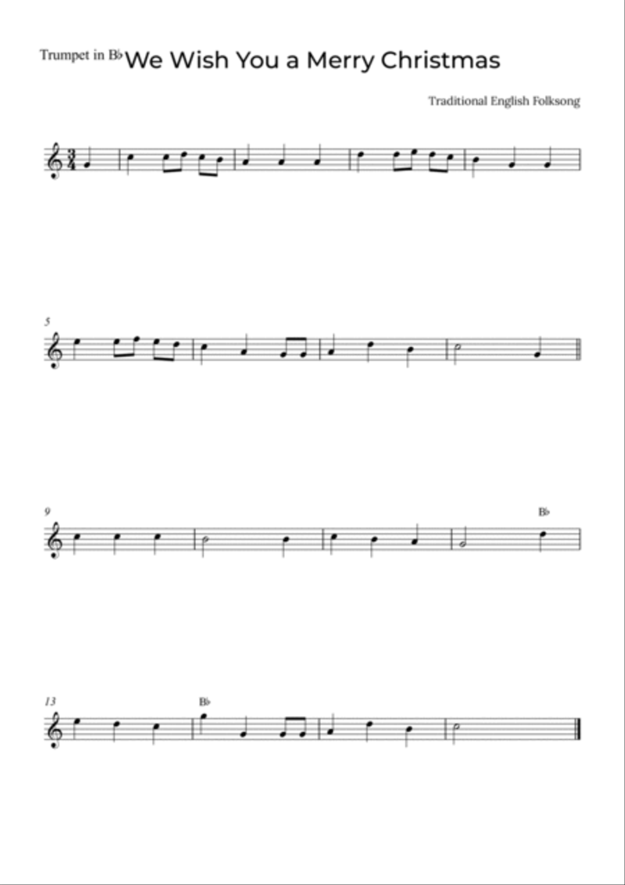 We Wish You a Merry Christmas - Trumpet and Trombone with piano and chords Brass Duet scores gallery preview page 2