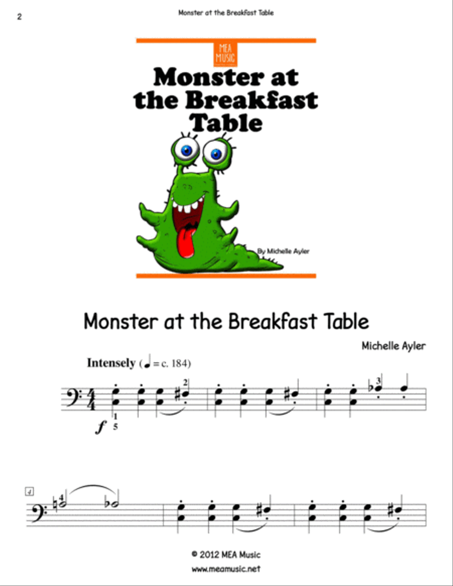 Monster at the Breakfast Table Easy Piano scores gallery preview page 2