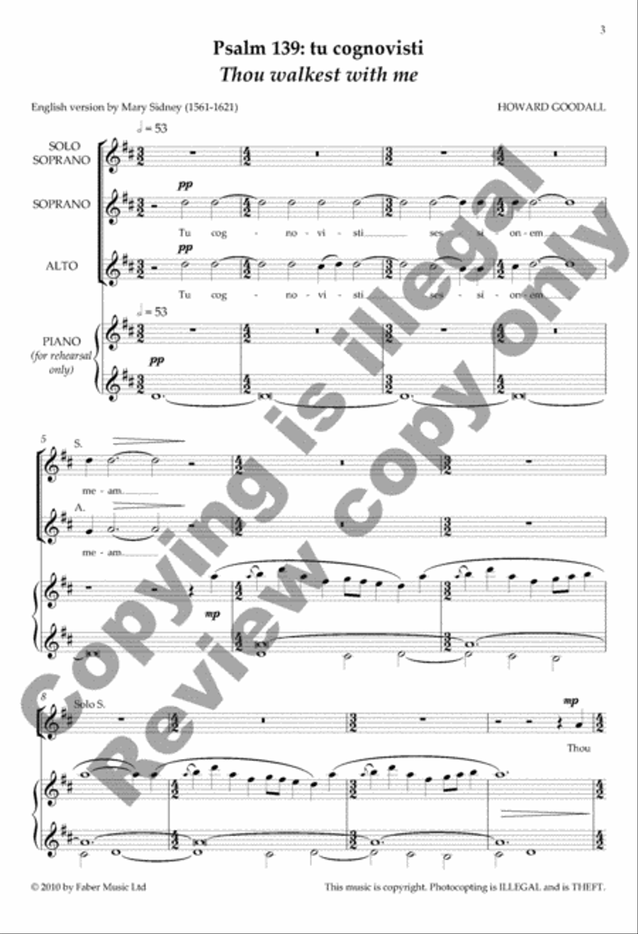 Psalm 139: tu cognovisti/Thou walkest with me SA scores gallery preview page 3
