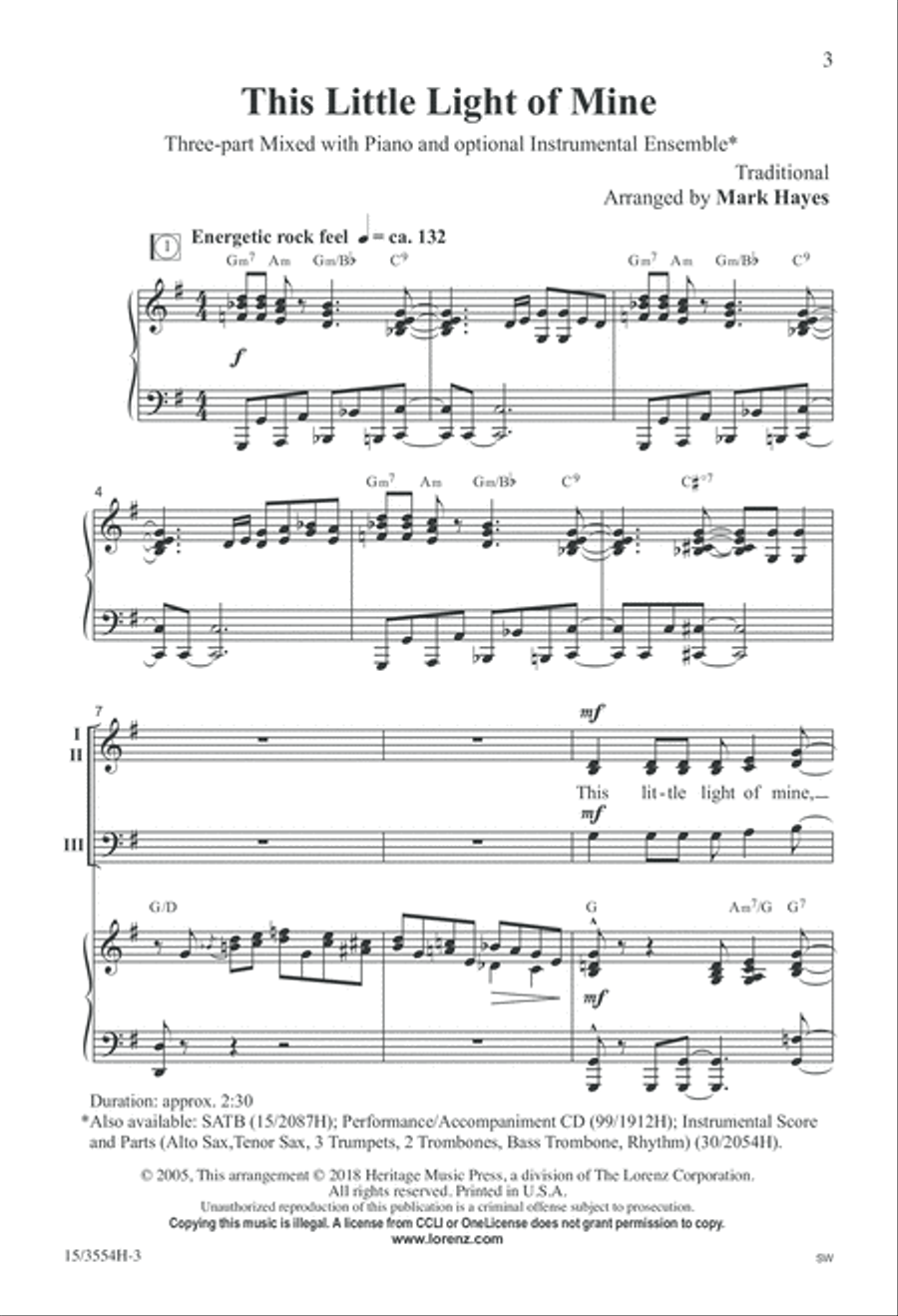 This Little Light of Mine 3-Part scores gallery preview page 3